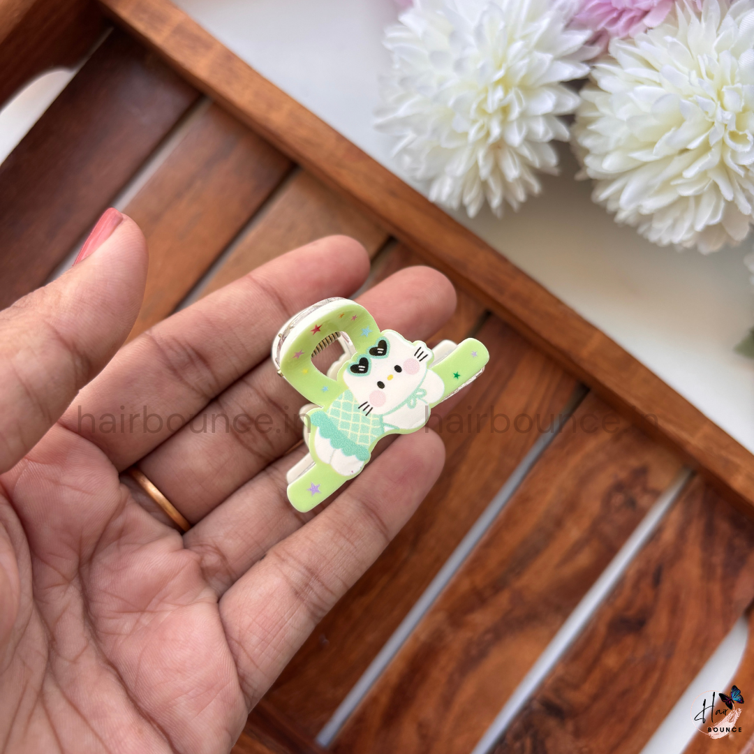 Kawaii Kitty Stretch Pose Hair Claw – Small