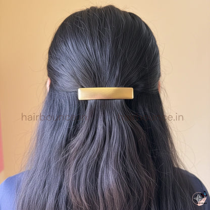 Nova Sleek Metallic Rectangle Barrette – Modern Minimal Luxe