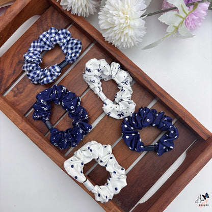 Classic Printed Fabric Hair Scrunchies for Women & Girls