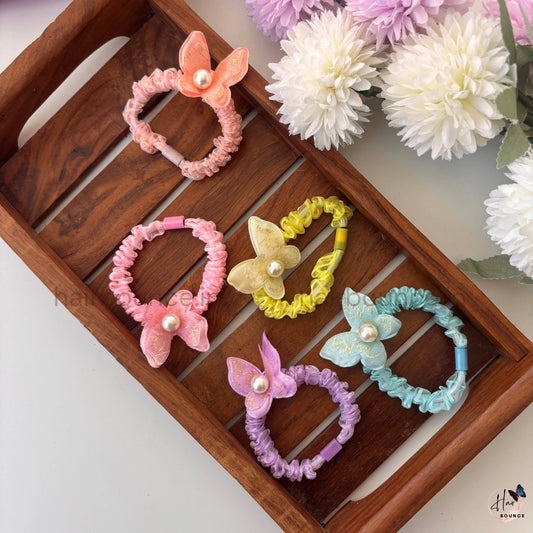 Butterfly Pearl Organza Scrunchie