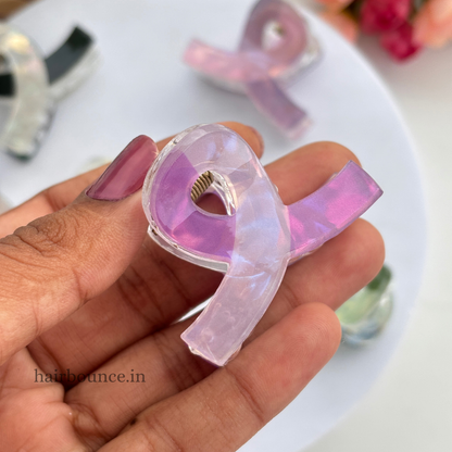 Dual Colour Marble Finish Hair Claw - Medium