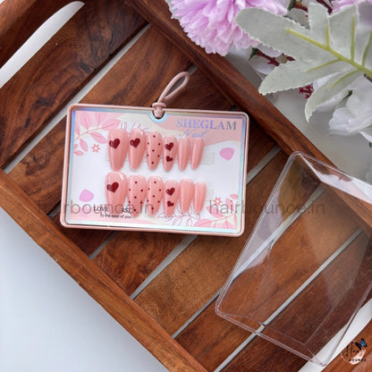 Sweetheart Press-On Nail Set – Reusable Fake Nails (12 Colours)