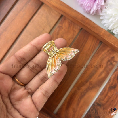 Aurora Butterfly Crystal Metal Hair Claw – Medium