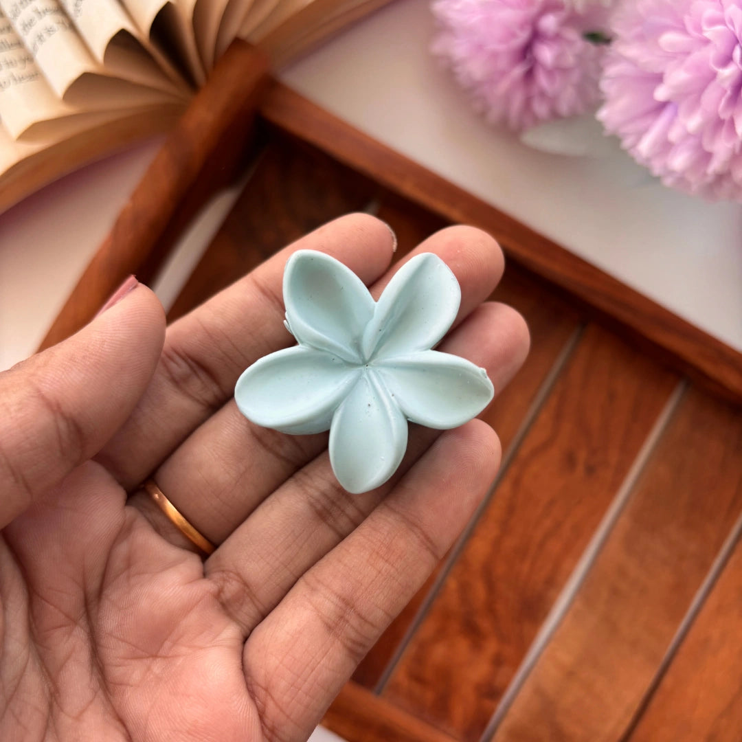 Soft Matte Plumeria Flower Hair Claw – Small