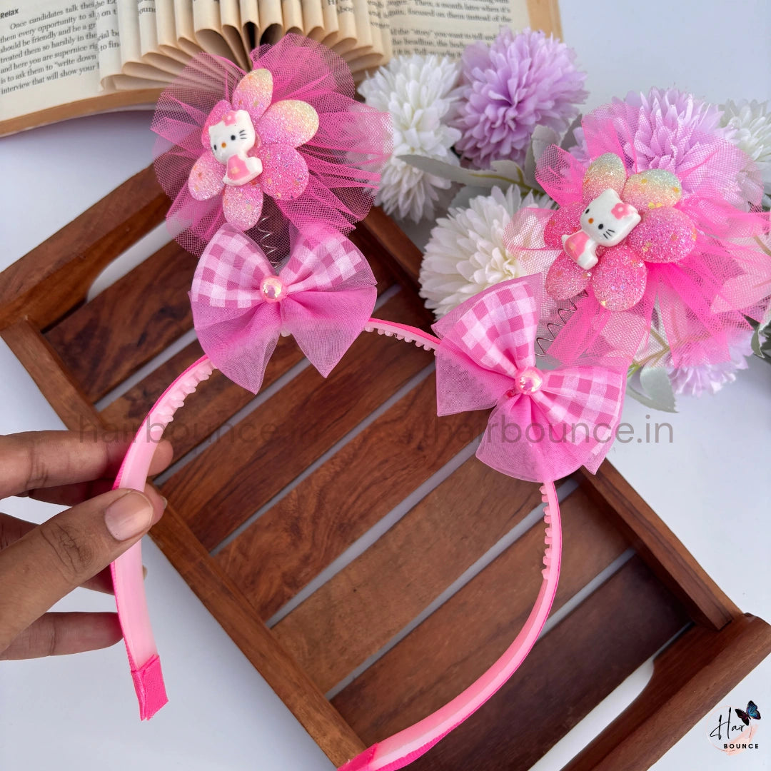 Glitter Spring Hairband with Tulle Bow