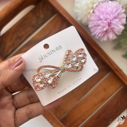 Crystal Luxe Bow Center Clip
