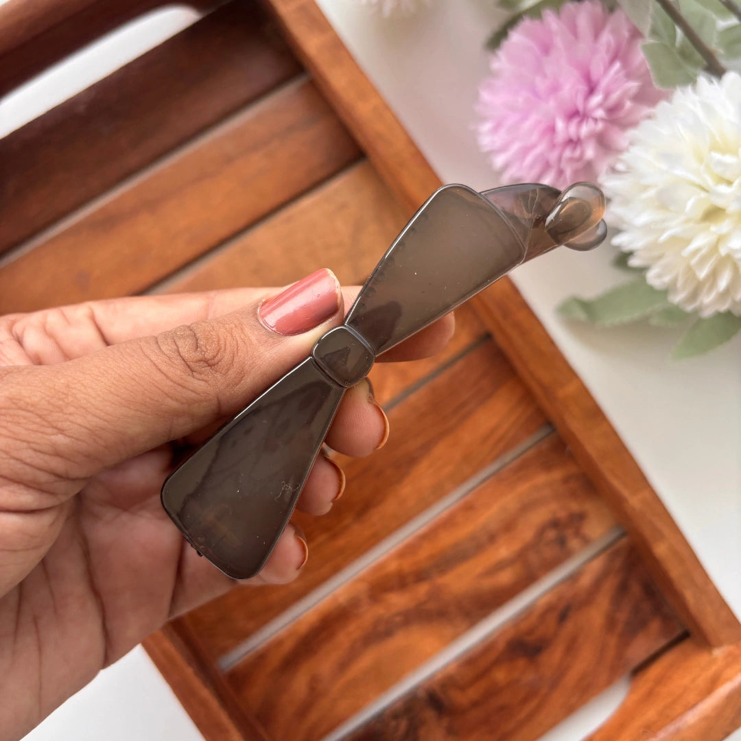 Glossy Classic Bow Banana Clip - Medium