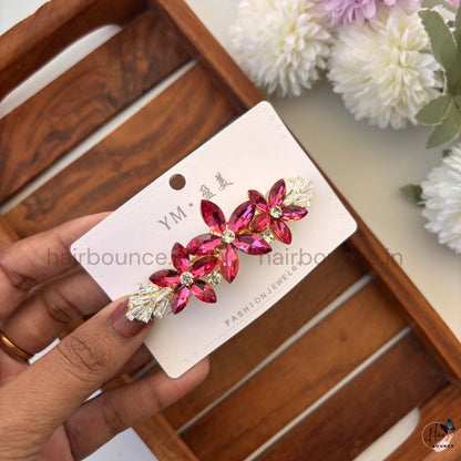 Radiant Petal Crystal Center Hair Clip
