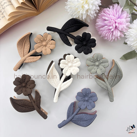 Dual-Colour Seeded Flower Stem Hair Claw – Large