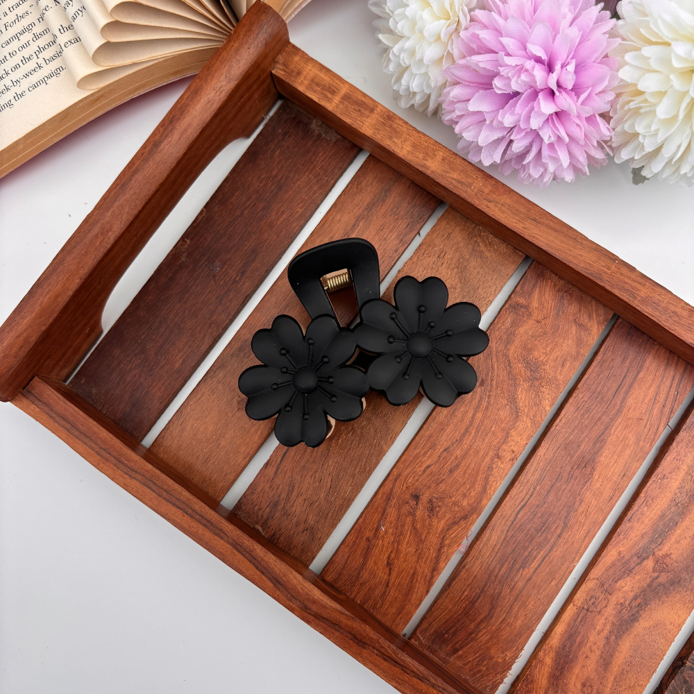 Dual Colour Twin Daisy Hair Claw - Large