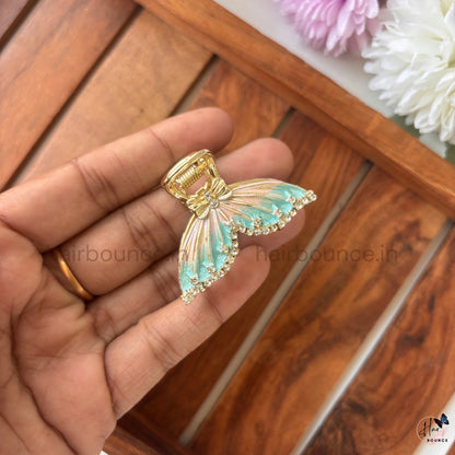Aurora Butterfly Crystal Metal Hair Claw – Medium