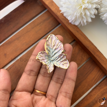 Iridescent Petal Butterfly Hair Claw – Medium