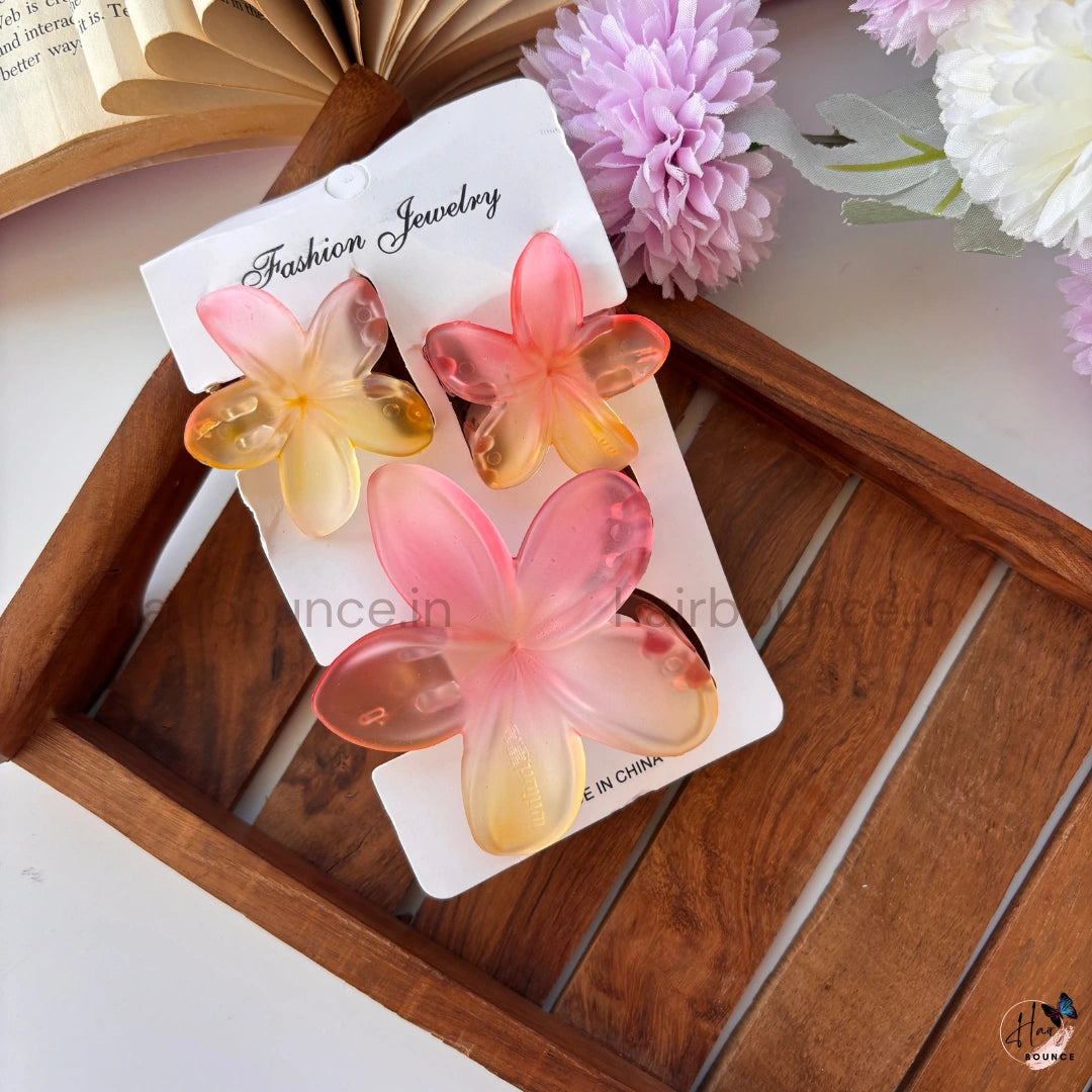 Dreamy Petal Crystal Hair Claw - Set of 3