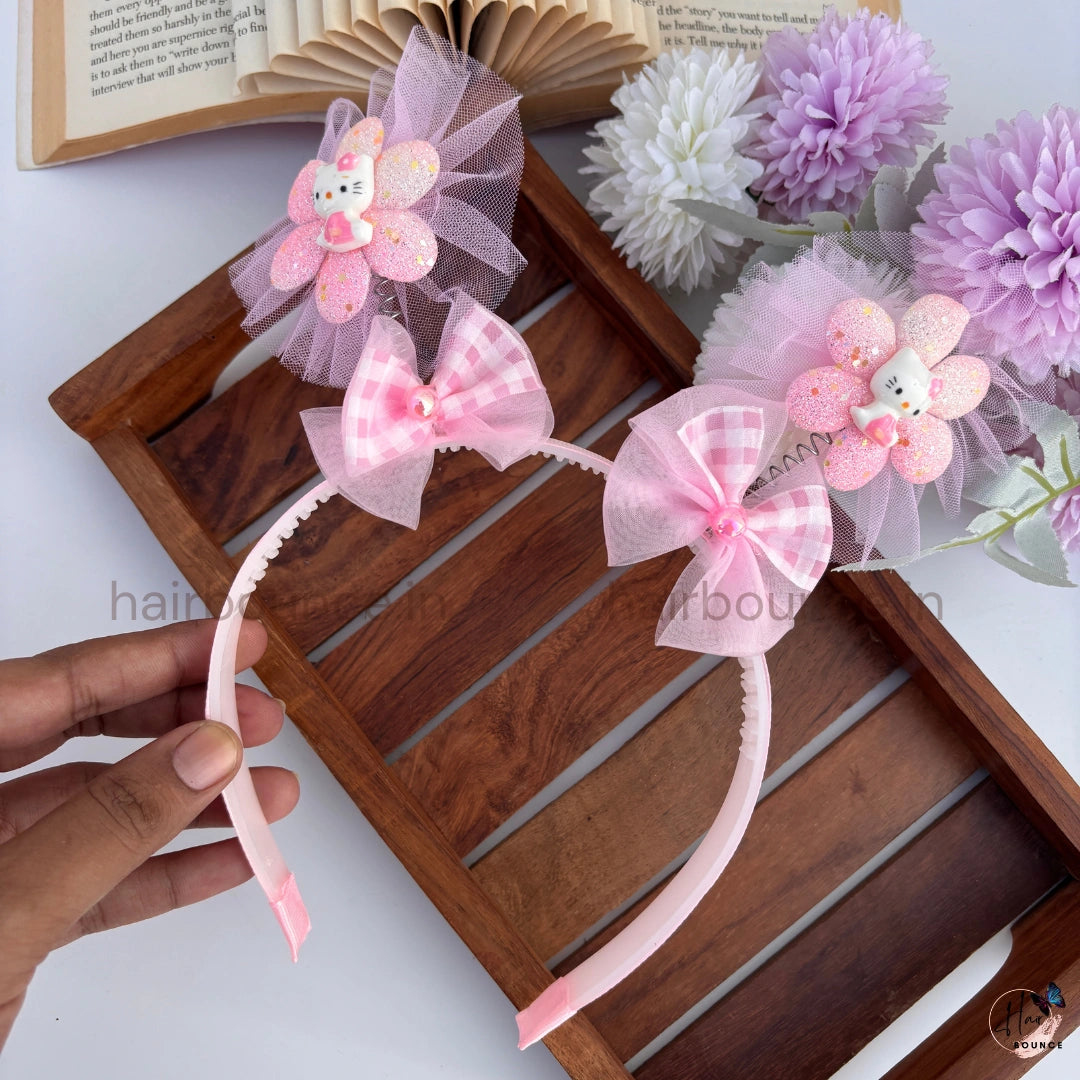 Glitter Spring Hairband with Tulle Bow