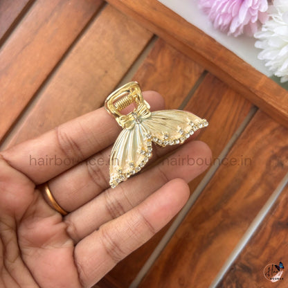 Aurora Butterfly Crystal Metal Hair Claw – Medium