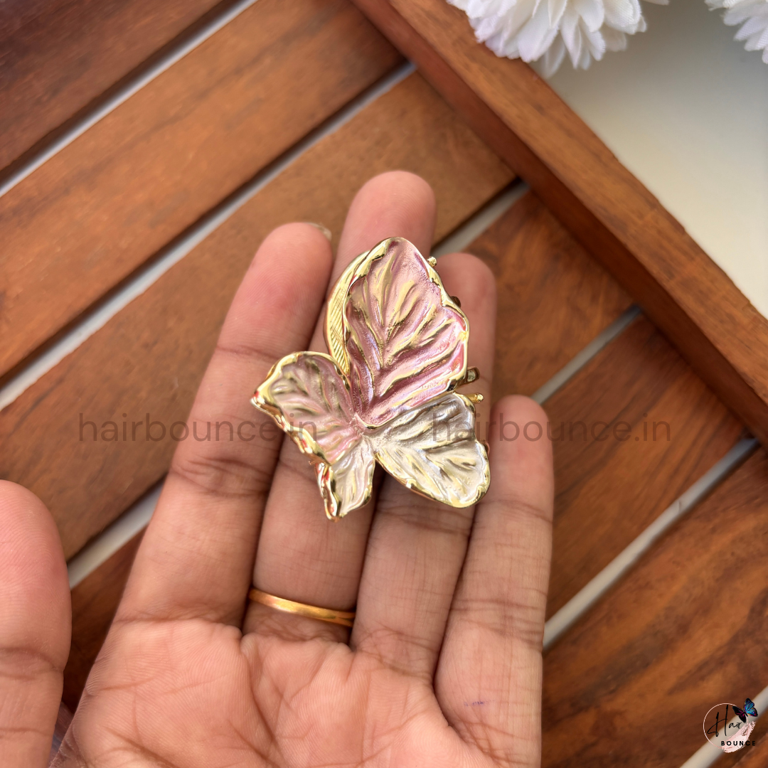 Iridescent Petal Butterfly Hair Claw – Medium