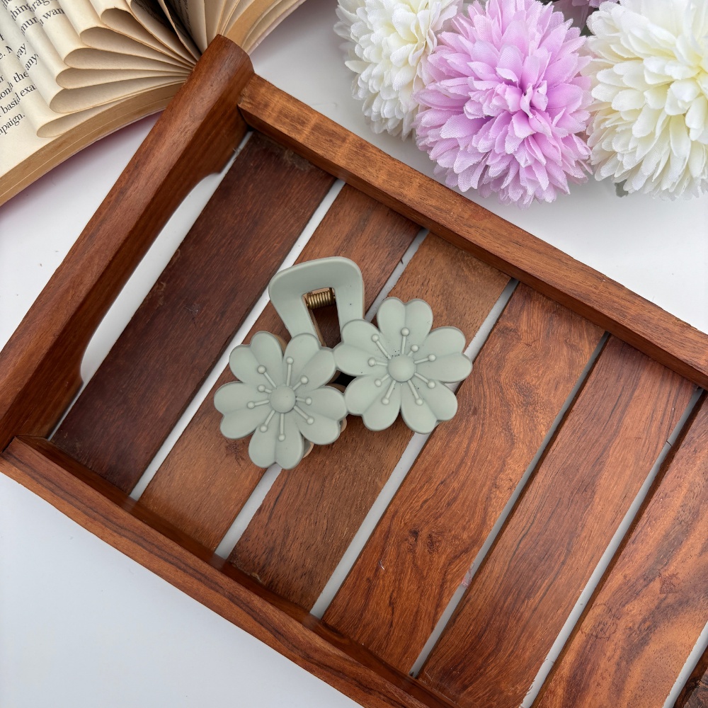 Dual Colour Twin Daisy Hair Claw - Large