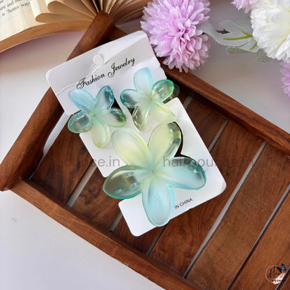 Dreamy Petal Crystal Hair Claw - Set of 3
