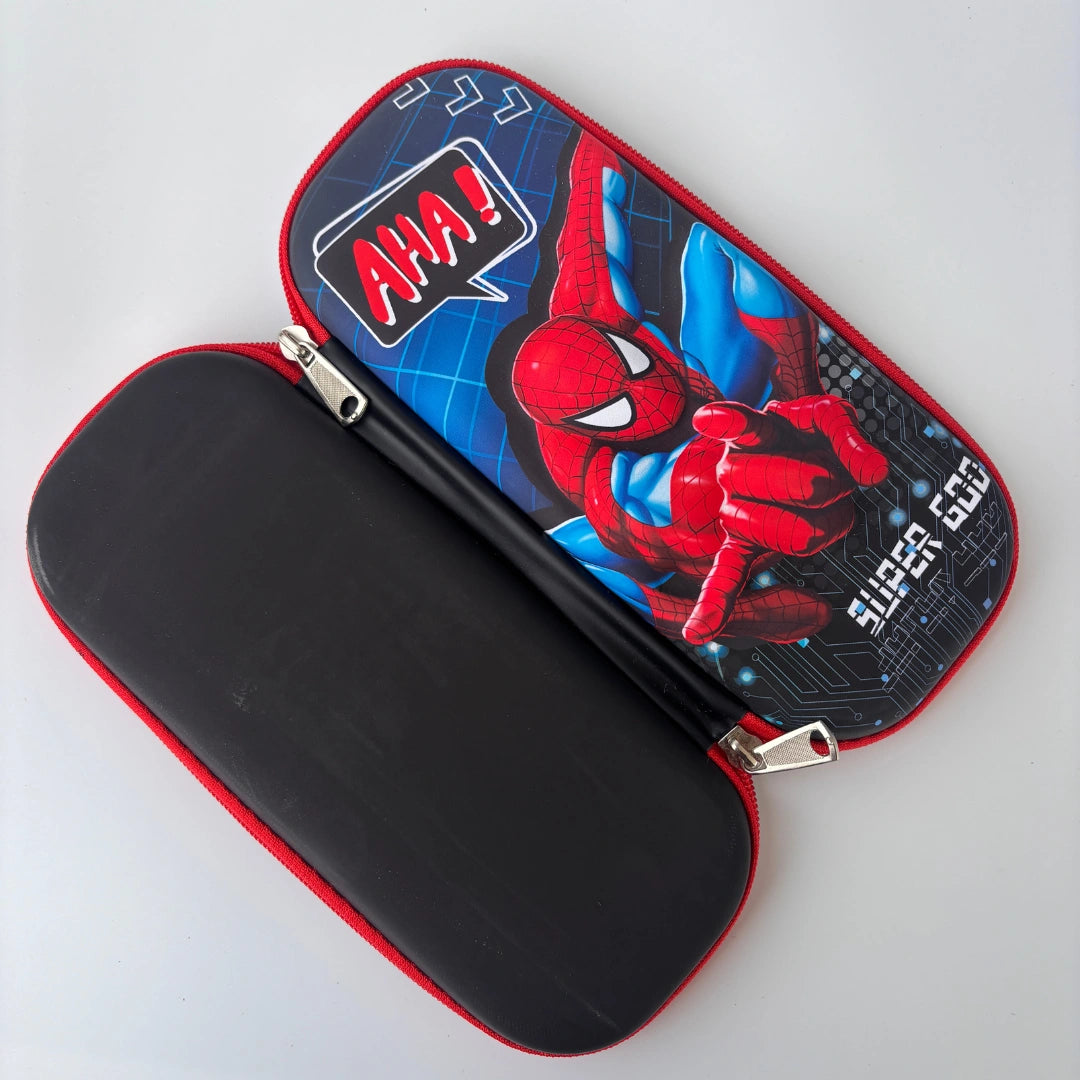 Hard Case Cartoon Pencil Pouch with Zip – Large Capacity