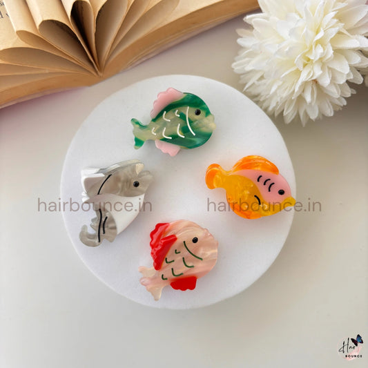 Cute Reef Fish Mini Hair Claw Combo – Pack of 4