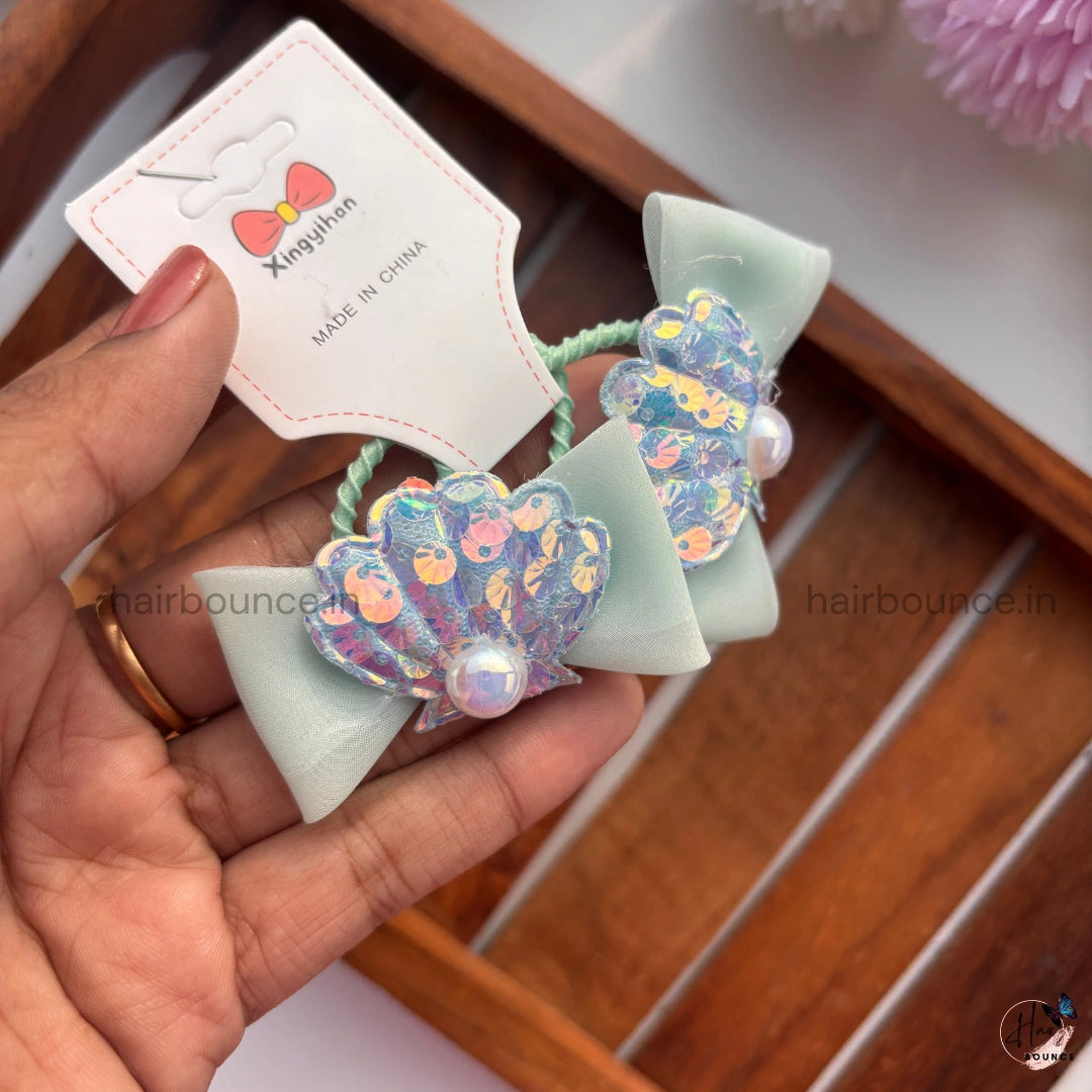 Mermaid Shell Bow Rubber Bands