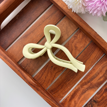 Colourful Matte Ribbon Hair Claw – Large