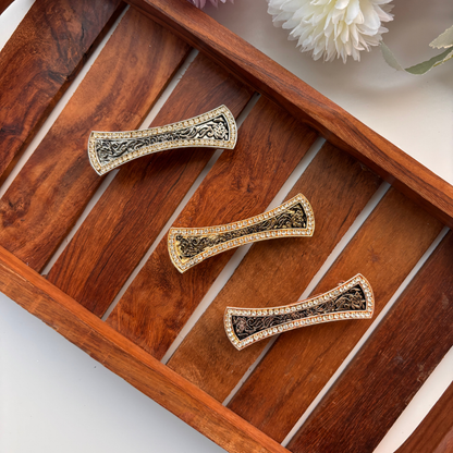 Antique Floral Bow Hair Clip