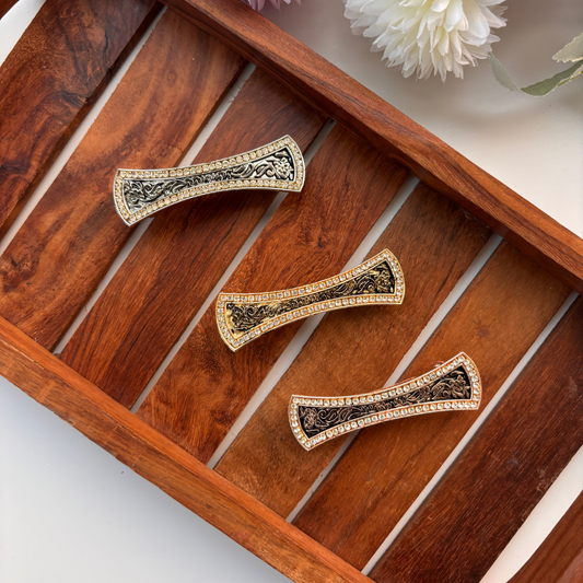 Antique Floral Bow Hair Clip