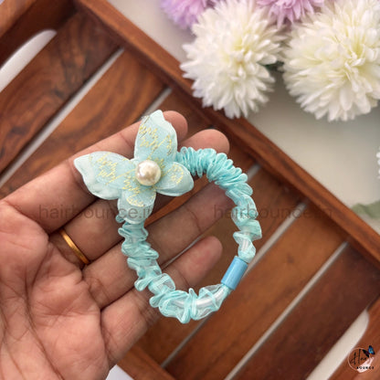 Butterfly Pearl Organza Scrunchie