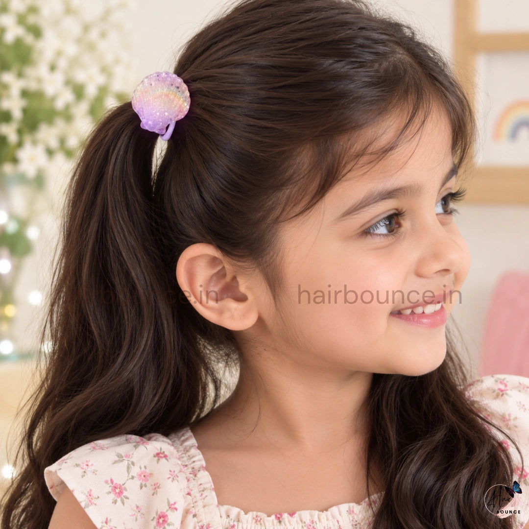 Ocean Friends Glitter Ponytail Rubber Bands for Girls – Pack of 2