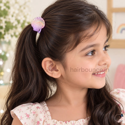 Ocean Friends Glitter Ponytail Rubber Bands for Girls – Pack of 2