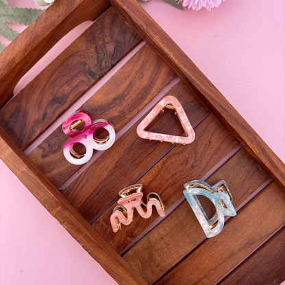 Marble Finish Hair Claw - Medium