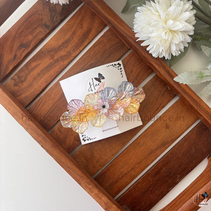 Iridescent Floral Hair Barrette – Assorted Colours