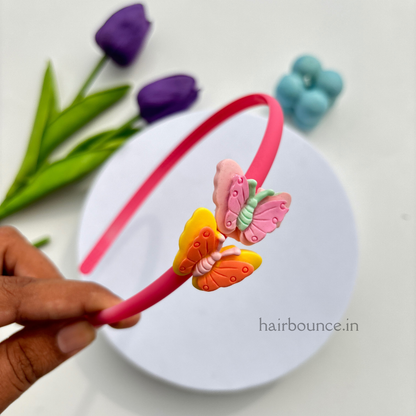 Double Petal Two Butterfly Headband