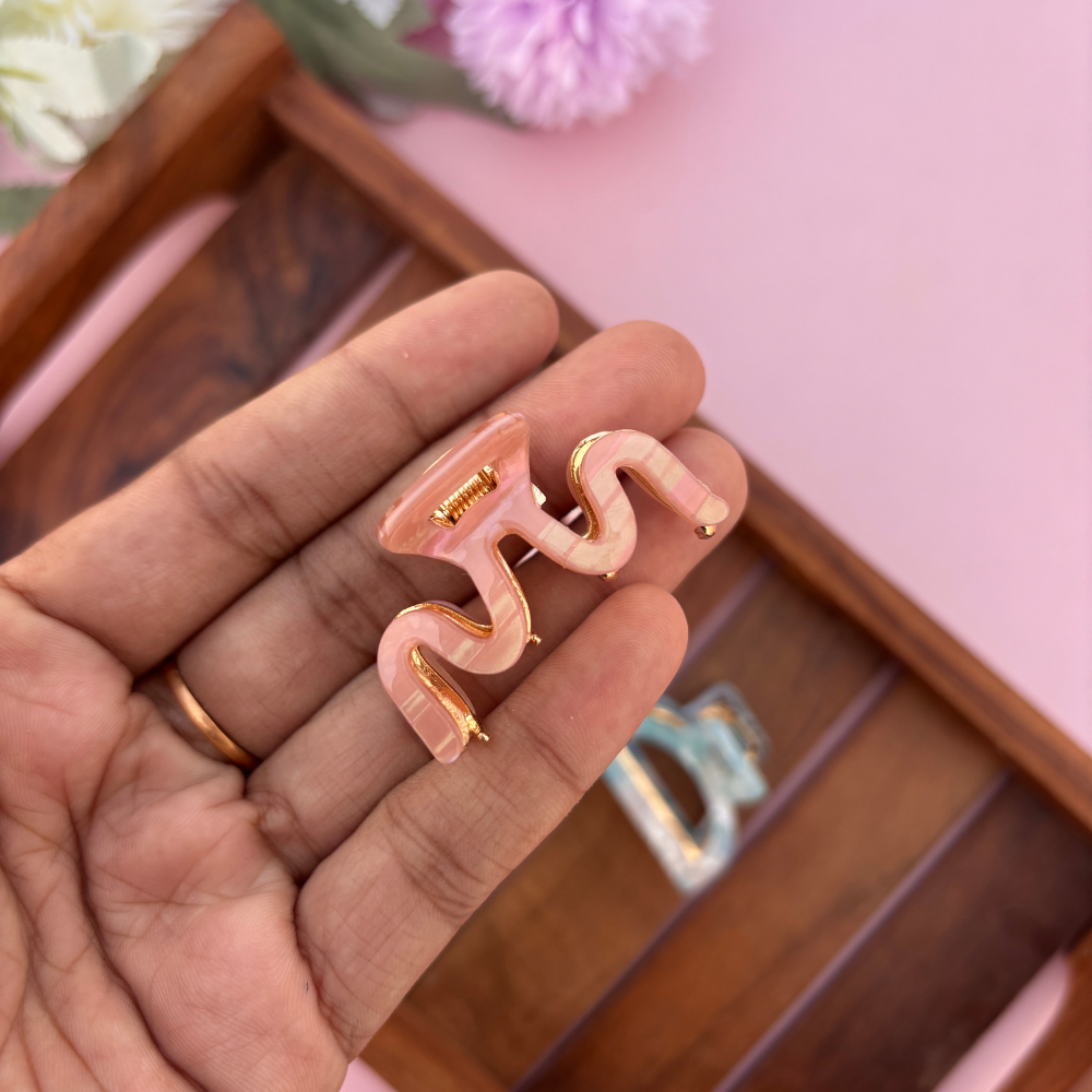 Marble Finish Hair Claw - Medium