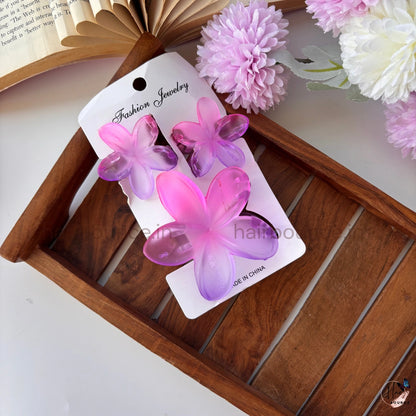Dreamy Petal Crystal Hair Claw - Set of 3