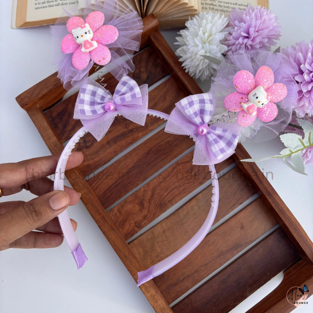 Glitter Spring Hairband with Tulle Bow