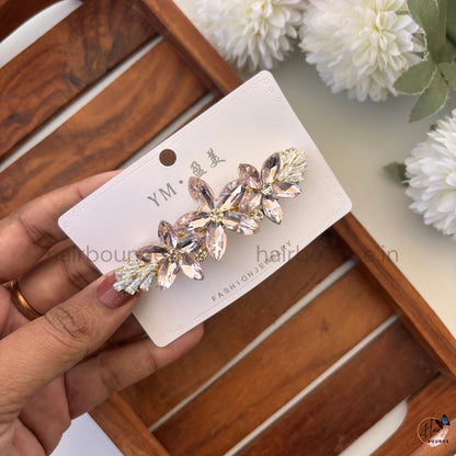 Radiant Petal Crystal Center Hair Clip