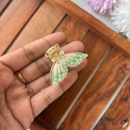 Aurora Butterfly Crystal Metal Hair Claw – Medium