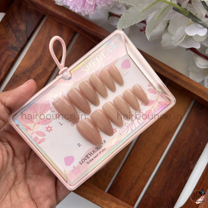 Glossy Solid Color Press-On Nails – Reusable Full Cover Nail Tips