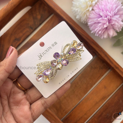 Radiant Bloom Crystal Center Clip