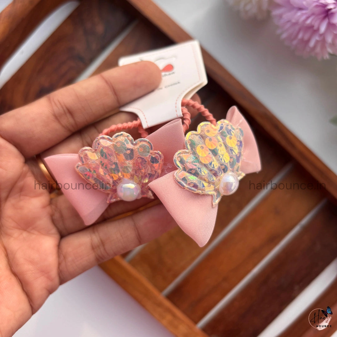 Mermaid Shell Bow Rubber Bands