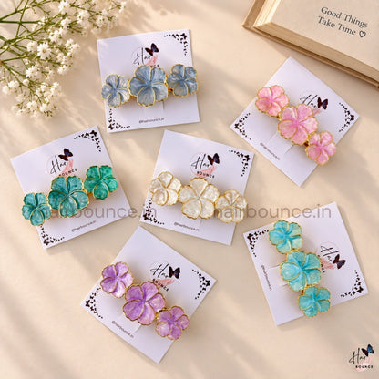 Hibiscus Bloom Center Hair Clip – Triple Flower