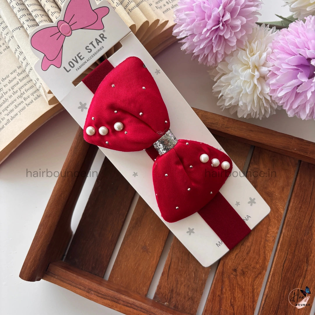 Pearl Bow Newborn Headband