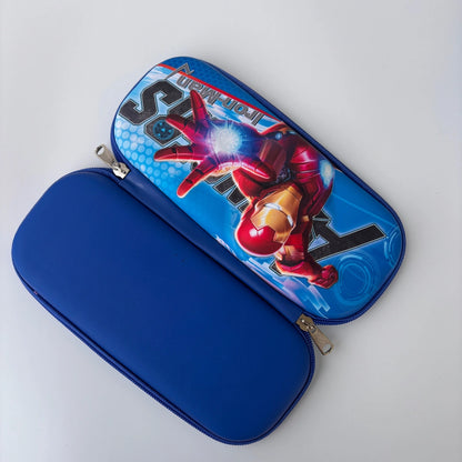 Hard Case Cartoon Pencil Pouch with Zip – Large Capacity