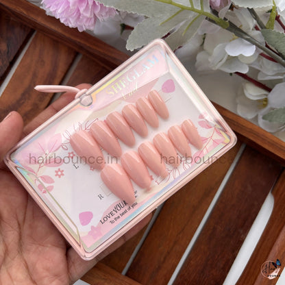 Glossy Solid Color Press-On Nails – Reusable Full Cover Nail Tips