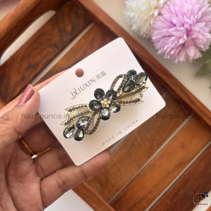 Radiant Bloom Crystal Center Clip