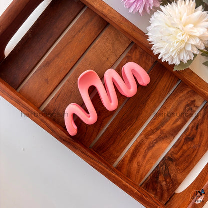 Colourful Zig Zag Smooth Matte Finish Hair Claw - Large