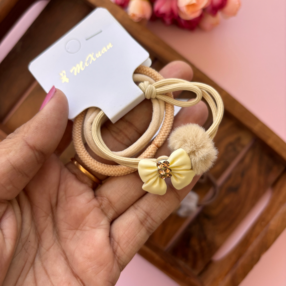 Bow Stone Rubber Band - Pack of 3