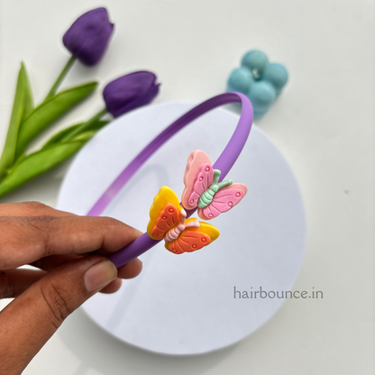 Double Petal Two Butterfly Headband